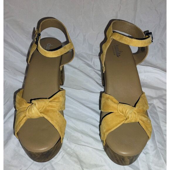 New Charles by Charles David Uniform Sandal Size 9.5 Platform Chunky Clog Suede - Picture 3 of 11